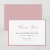 Eenvoudig Roos roze sympathie begrafenis Bedankkaart (Voorkant / Achterkant)