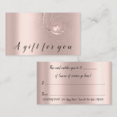 Eenvoudig Roos Wart Cadeaubon Delicate Afsprakenkaartje (Voorkant / Achterkant)