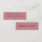 Eenvoudig Roos weddenschap Drink Ticket (Voorkant / Achterkant)
