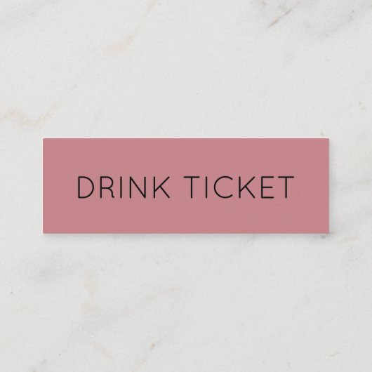 Eenvoudig Roos weddenschap Drink Ticket (Achterkant)