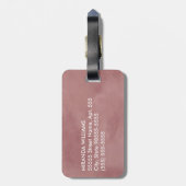 Eenvoudig rosy bruin monogram met naam bagagelabel (Achterkant verticaal)