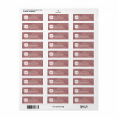 Eenvoudig rosy bruin monogram met naam etiket (Full Sheet)