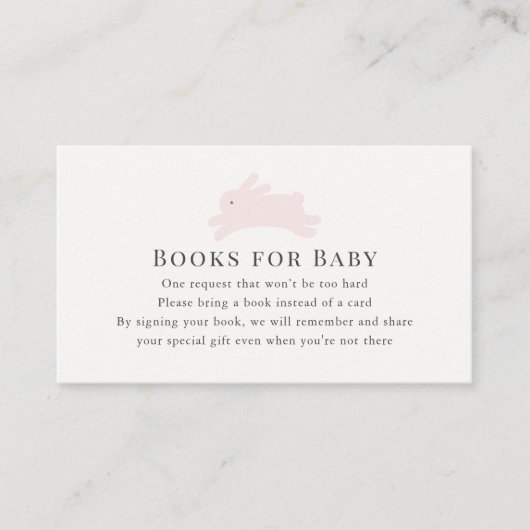 Eenvoudig roze aanvraag bunny Book Informatiekaartje (Voorkant)