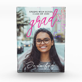 Eenvoudig roze Afstudeerder klasse van handgeschre Fotoblokken