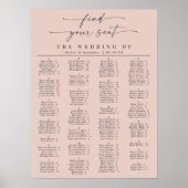 Eenvoudig roze alfabetische bruiloft poster (Voorkant)