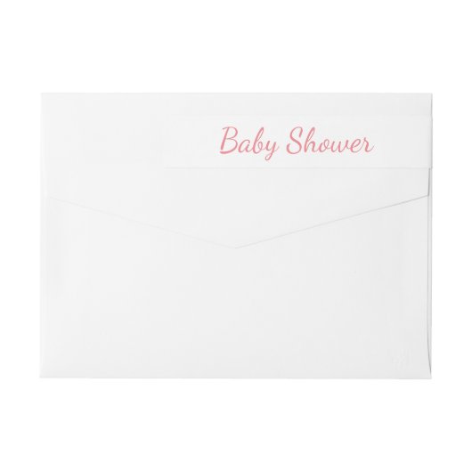 Eenvoudig roze Baby shower (Achterkant)