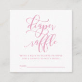 Eenvoudig roze Baby shower, dunne Raffle Informatiekaartje (Voorkant)