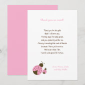 Eenvoudig Roze baby shower Ladybug bedankt notitie (Voorkant / Achterkant)