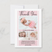Eenvoudig, roze Baby shower meisje bedankt (Voorkant)