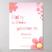 Eenvoudig roze baby shower poster (Voorkant)