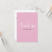 Eenvoudig roze bedankt voor uw klanten. kaart (Voorkant / Achterkant in situ)