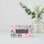 Eenvoudig Roze Bladgroen Stijlvol Visitekaartje (Staand voorkant)