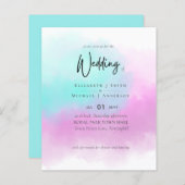 Eenvoudig roze blauw fade Blue Modern Budget Weduw (Voorkant / Achterkant)