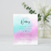 Eenvoudig roze blauw fade Blue Modern Budget Weduw (Staand voorkant)