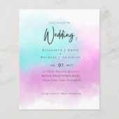 Eenvoudig roze blauw fade Blue Modern Budget Weduw (Voorkant)