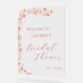 Eenvoudig roze bloementuin Vrijgezellenfeest Acryl Bord (Hoek)