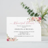 Eenvoudig Roze Bloemig Proefdinermenu voor de Brui Kaart (Staand voorkant)