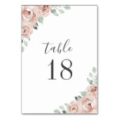 Eenvoudig roze bloemig stoffig Roos Elegante bruil Kaart (Achterkant)