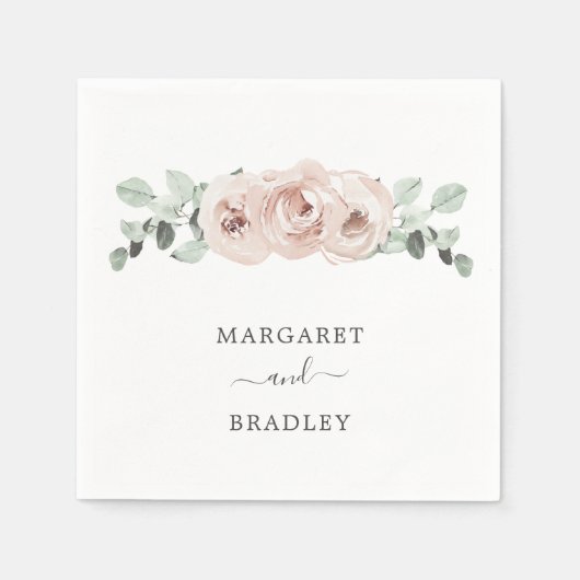 Eenvoudig roze bloemig stoffig Roos Elegante bruil Servet (Voorkant)