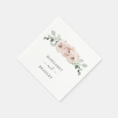 Eenvoudig roze bloemig stoffig Roos Elegante bruil Servet (Hoek)