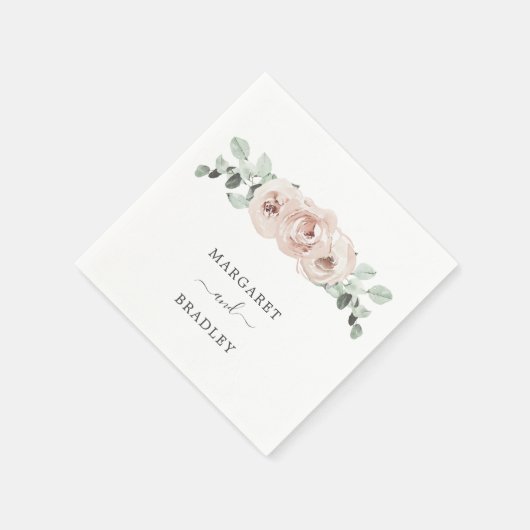 Eenvoudig roze bloemig stoffig Roos Elegante bruil Servet (Hoek)