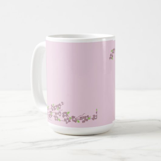 Eenvoudig Roze Bloesems Koffiemok (Voorkant links)