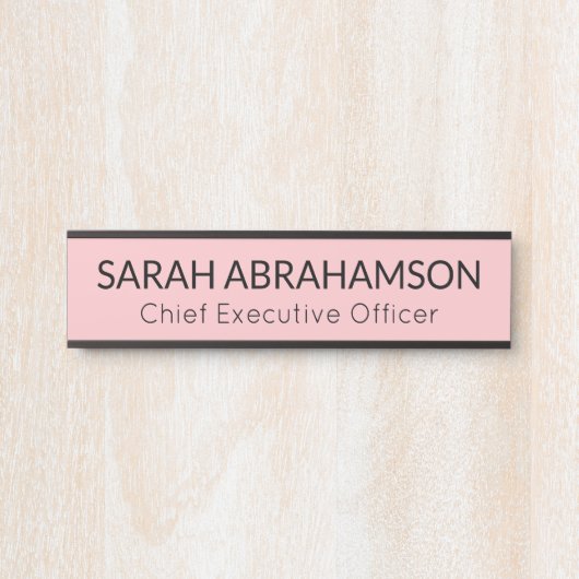 Eenvoudig roze Bord - Deurteken Deurbordje (Voorkant)