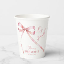 Eenvoudig Roze Bow Meisje Baby shower