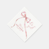 Eenvoudig Roze Bow Meisje Baby shower Servet (Hoek)