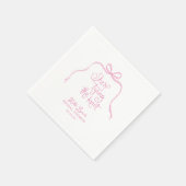 Eenvoudig Roze Bow Vrijgezellenfeest Servet (Hoek)