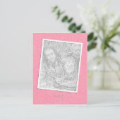 Eenvoudig roze briefkaart (Staand voorkant)