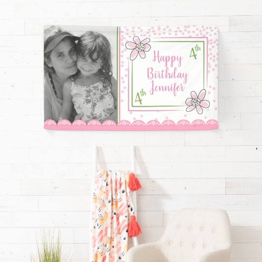 Eenvoudig roze bruine bruidsschatter op maat spandoek (Insitu)