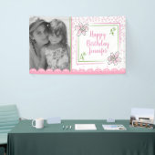 Eenvoudig roze bruine bruidsschatter op maat spandoek (Beurs)