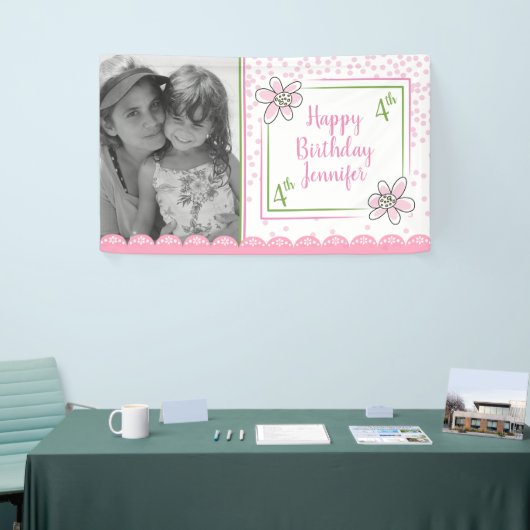 Eenvoudig roze bruine bruidsschatter op maat spandoek (Beurs)