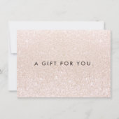 Eenvoudig roze champagne Glitter Gift Certificate (Voorkant)