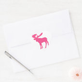 Eenvoudig roze eland symbool hart sticker (Envelop)