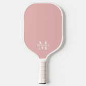 Eenvoudig Roze Elegant Monogram Pickleball Paddle (Achterkant)