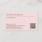 Eenvoudig roze, elegante professionele QR-code mod Kortingskaartje (Achterkant)