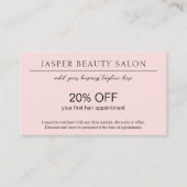 Eenvoudig roze, elegante professionele QR-code mod Kortingskaartje (Voorkant)