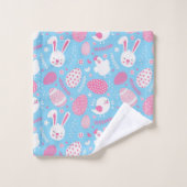 Eenvoudig roze en blauw paaspatroon | Handdoekset Bad Handdoek (Wasdoekje)