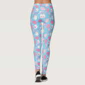 Eenvoudig roze en blauw paaspatroon | Leggings (Achterkant)