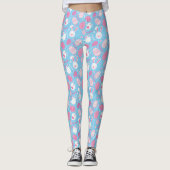 Eenvoudig roze en blauw paaspatroon | Leggings (Voorkant)