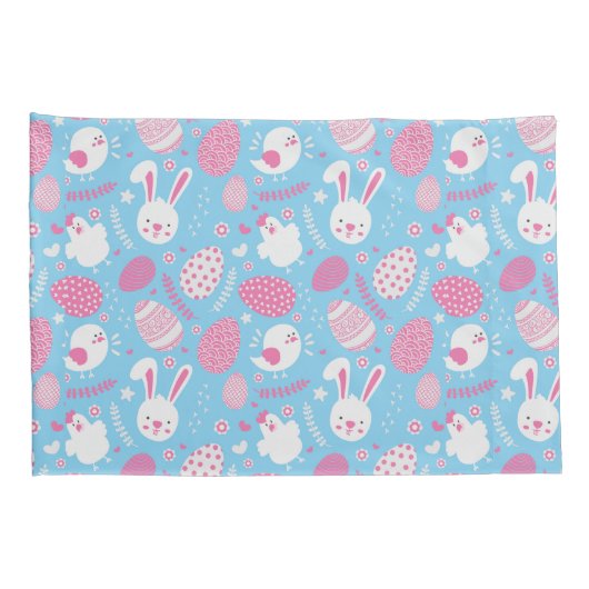 Eenvoudig roze en blauw paaspatroon | Proefcase Kussensloop (Achterkant-Rechts)