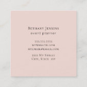 Eenvoudig roze en gouden ballonnen glitter vierkante visitekaartje (Achterkant)