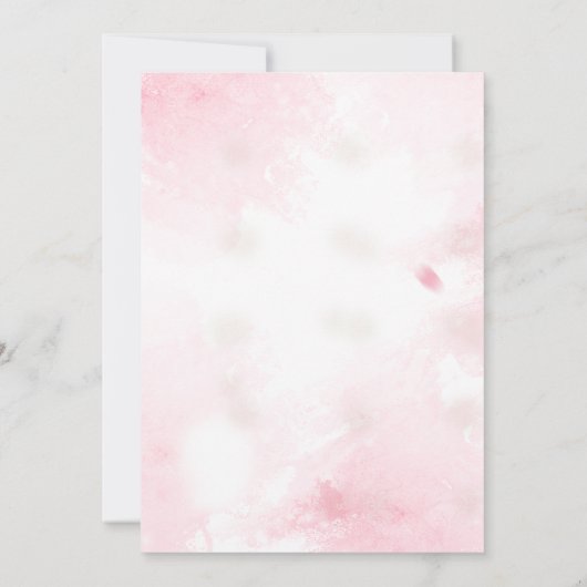 Eenvoudig roze en gouden eenhoorn Baby shower Kaart (Achterkant)