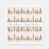 Eenvoudig roze en magenta kerstpatroon servet (Voorkant)