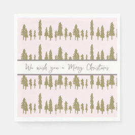 Eenvoudig roze en magenta kerstpatroon servet