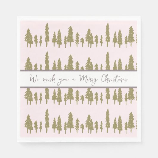 Eenvoudig roze en magenta kerstpatroon servet (Voorkant)