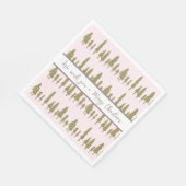 Eenvoudig roze en magenta kerstpatroon servet (Hoek)