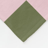 Eenvoudig roze en olijfgroene geruite patroon fleece deken (Hoek)